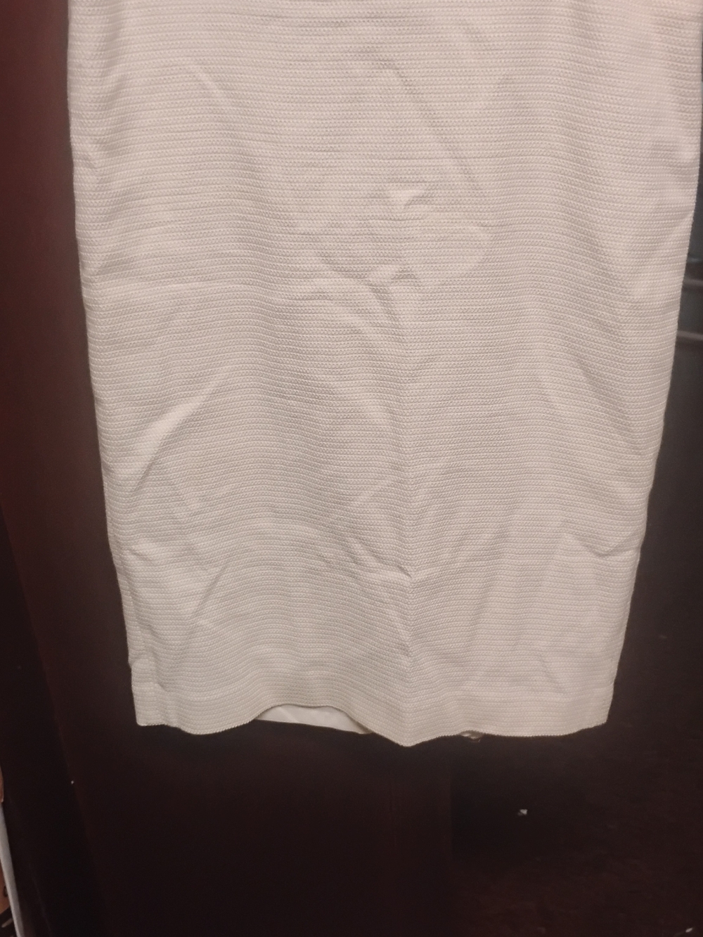 Ann Taylor Cream Textured Pencil Skirt